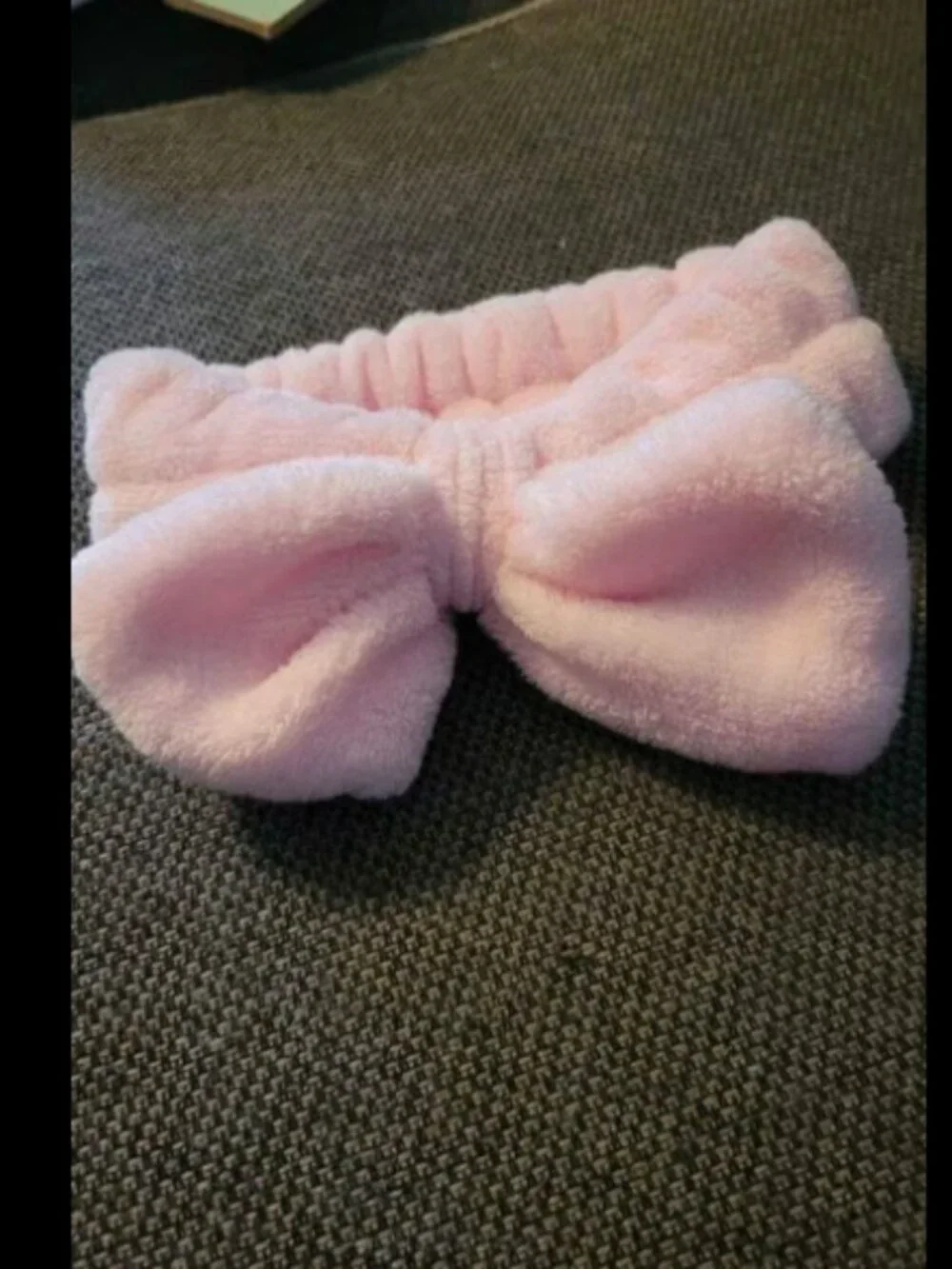 Womens pink spa headband with bow